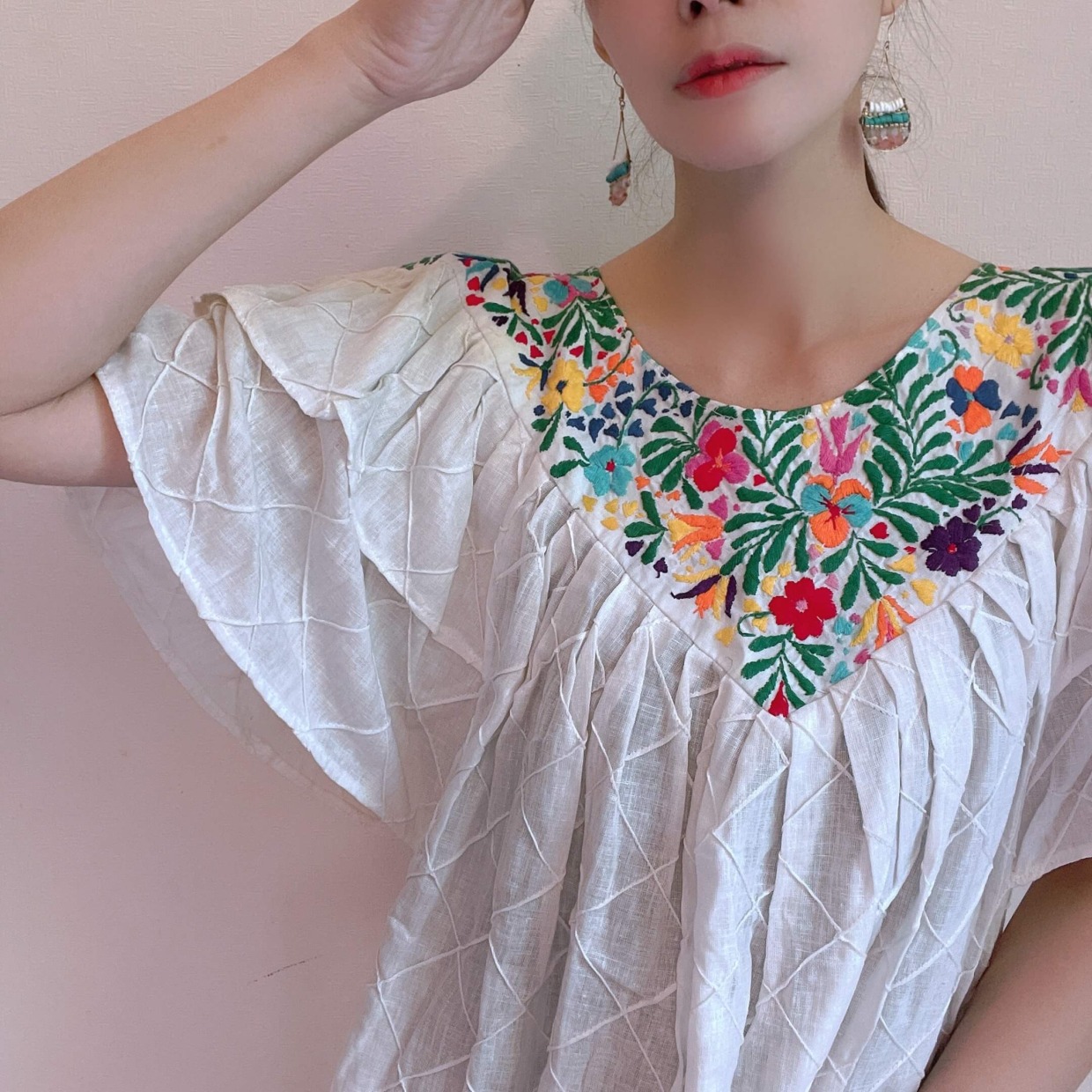 1970s Vintage Flower flap dress