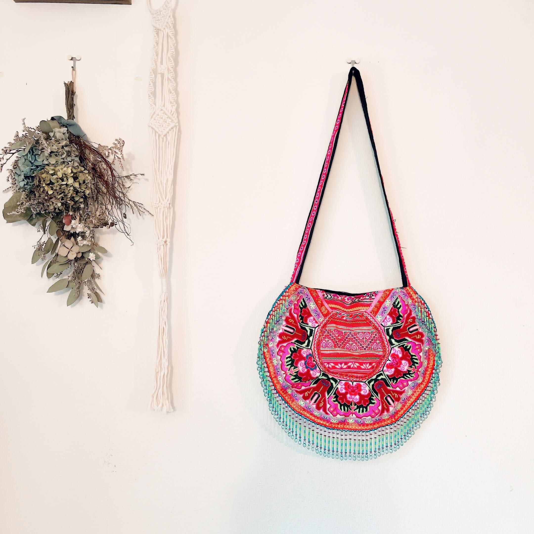 手刺繍ビーズBag (Green) | Anemone Vintage Market | ヴィンテージ