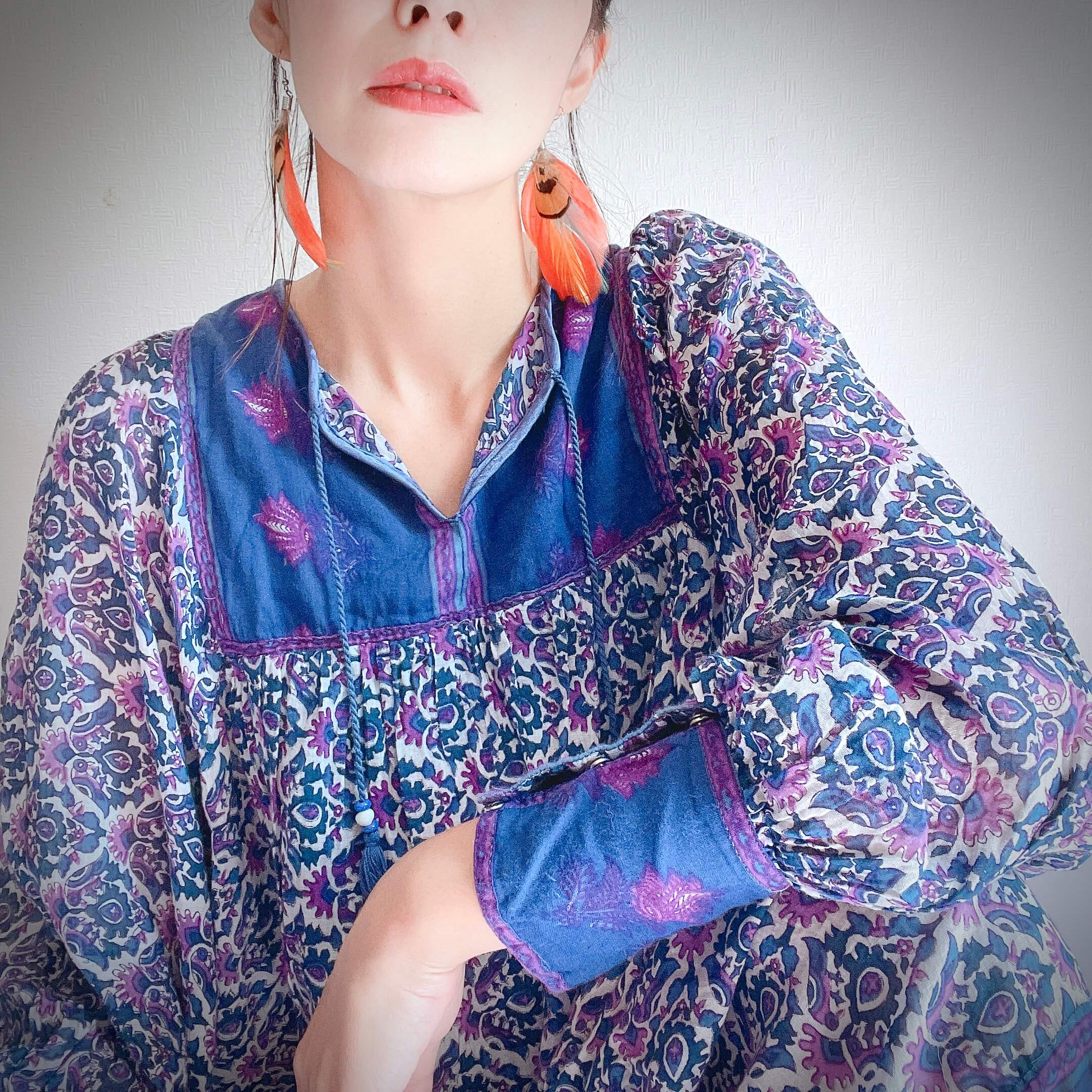 1970s Vintage Blue Flower Cotton Dress | Anemone Vintage Market